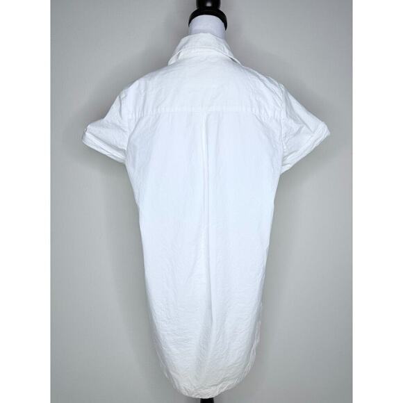 Maeve By Anthropologie Short Sleeve Button Shirt Oversize Small Collared Cotton - Picture 3 of 9